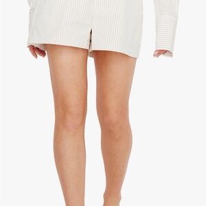 Good American Stripe Stretch Cotton Poplin Shorts